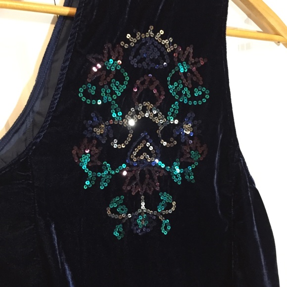 Free People Jills Sequin Swing Dress Velvet XS - Picture 7 of 8